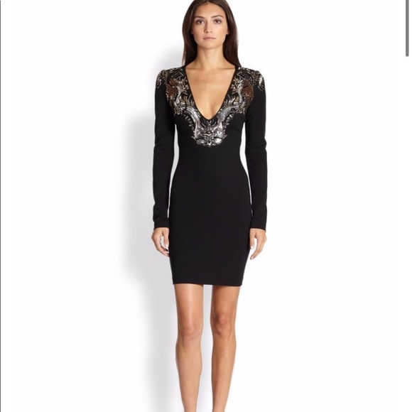 Roberto Cavalli Strech Embellished Plunge Neck - Picture 1 of 11